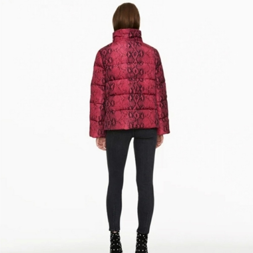 Betsey Johnson Womens Quilted Puffer Jacket Pink Snake - Picture 7 of 16